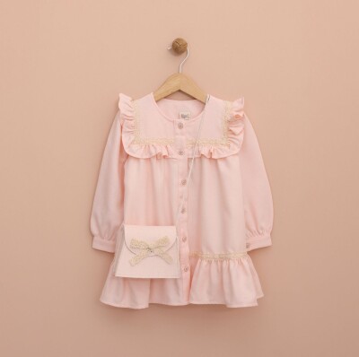 Wholesale Girl's Dress with Bag 2-5Y Lilax 1049-6532 - Lilax (1)