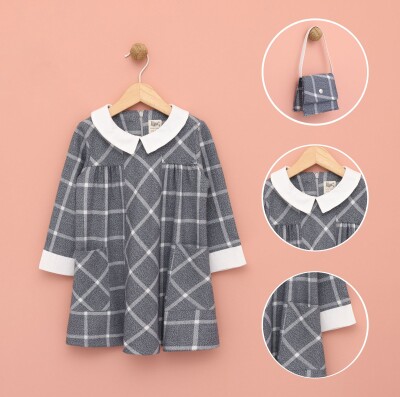 Wholesale Girls Dress with Bag 2-5Y Lilax 1049-6540 - Lilax