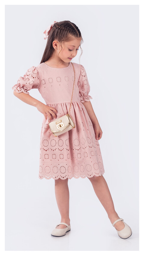 Wholesale Girls Dress with Bag 6-12Y Tivido 1042-2637 - 3