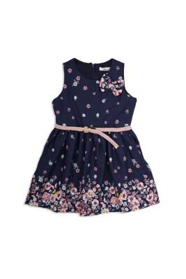 Wholesale Girls Dress With Belt 3-6Y Büşra Bebe 1016-23137 - Büşra Bebe