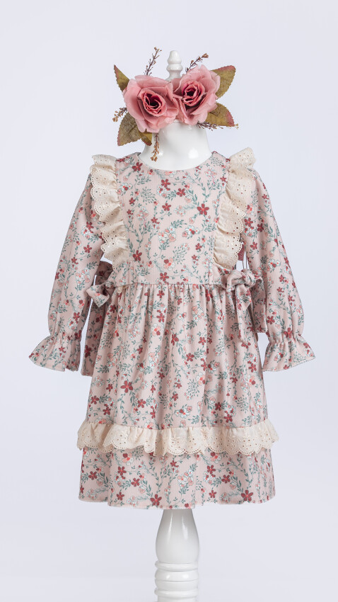 Wholesale Girls Dress with Flowers Printed 2-5Y Tivido 1042-2652 - 2