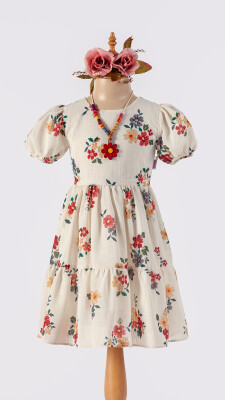 Wholesale Girls Dress with Necklace 6-12Y Tivido 1042-2509 Красный