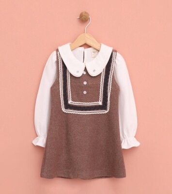 Wholesale Girls Dress with Shirt 2-5Y Lilax 1049-6554 - 3