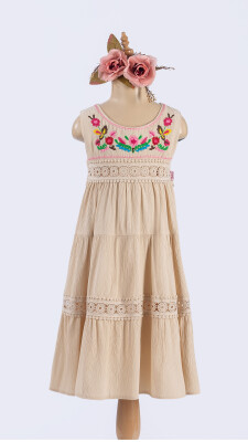 Wholesale Girls Embroidered Dress 6-12Y Tivido 1042-2636 - Tivido (1)