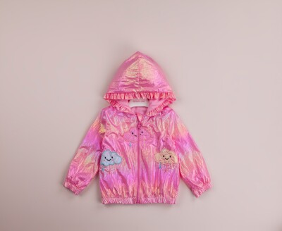 Wholesale Girls Embroidered Raincoat 9-24M BabyRose 1002-8422 Розовый 