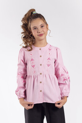 Wholesale Girls Embroidered Shirt 8-11 Y Pafim 2041-Y23-3147 - 2