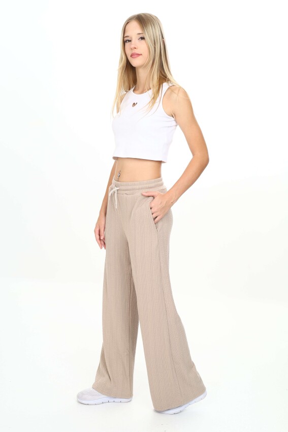 Wholesale Girls' Flared Sweatpants 11-14Y Nickel 2060-20107-2 - 3