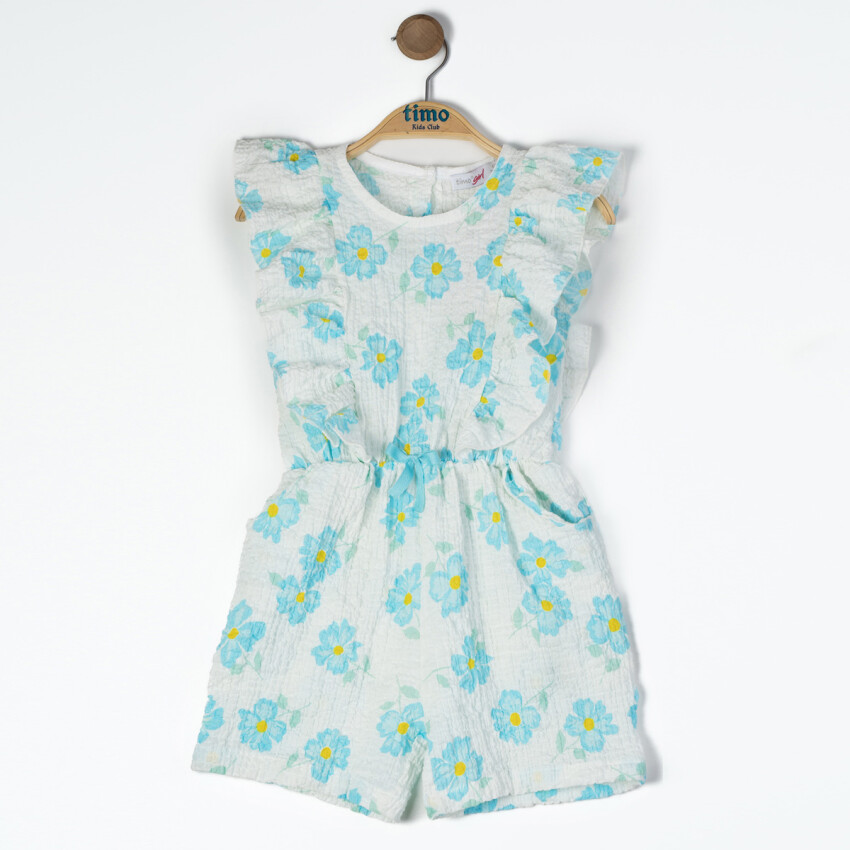 Wholesale Girl's Floral Patterned Jumpsuit 2-5Y Timo 1018-TK5DÜ082255642 - 1