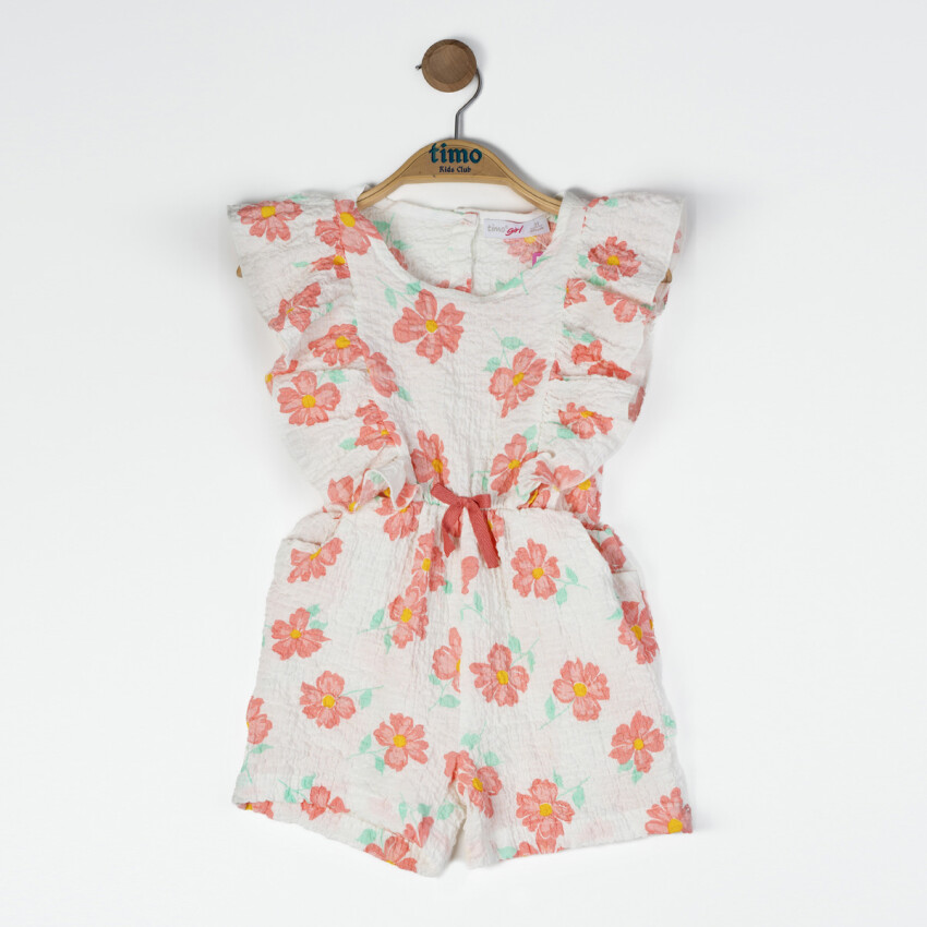 Wholesale Girl's Floral Patterned Jumpsuit 2-5Y Timo 1018-TK5DÜ082255642 - 3