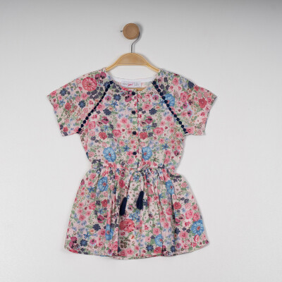 Wholesale Girl's Flower Patterned Dress 6-9Y Timo 1018-TK5DÜ082257293 Розовый 