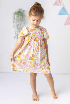 Wholesale Girls Flowers Patterned Dress 5-8Y Zeyland 1070-241M4BID31 - Zeyland