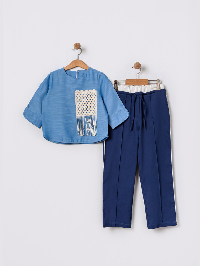 Wholesale Girls Hair Piping Trousers Set 11-14Y Pafim 2041-2025Y1038 - 4