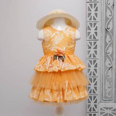 Wholesale Girls Hat Dress 3-6Y Bombili 1004-6412 Горчичный