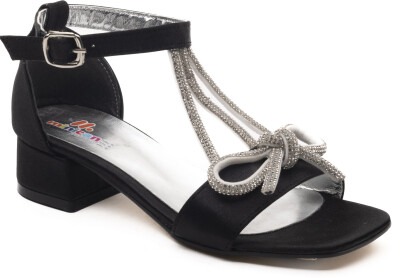 Wholesale Girls Heels Sandals Shoes 23-27EU Minican 1060-Z-B-100 Чёрный 