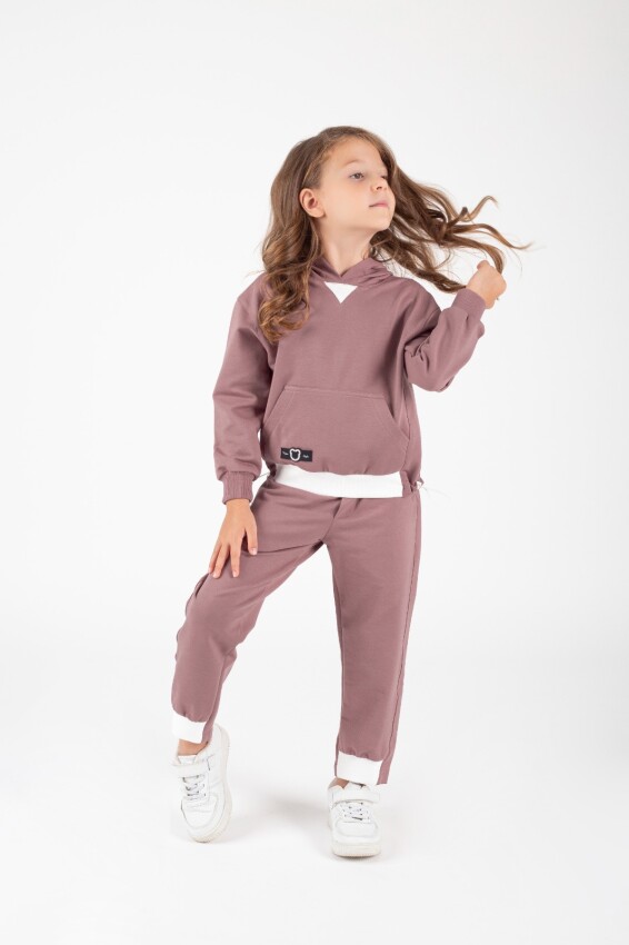 Wholesale Girl's Hooded Tracksuit Set 9-13Y Pafim 2041-K24-8020 - 4