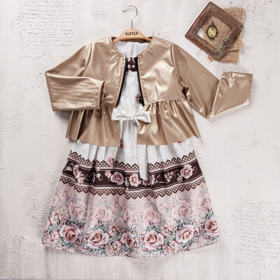Wholesale Girls Jacket Dress 5-8Y Elayza 2023-2358 Золотой 