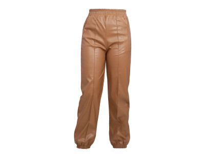 Wholesale Girl's Jogger Faux Leather Trousers 9-14Y Timi Kids 1057-41119 Коричневый 