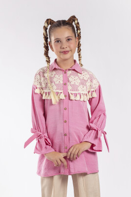 Wholesale Girls Lace Shirt 8-11Y Pafim 2041-Y23-3121 Розовый 