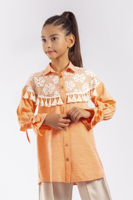 Wholesale Girls Lace Shirt 8-11Y Pafim 2041-Y23-3121 Оранжевый 
