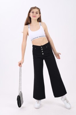 Wholesale Girls Linen Pants 6-14Y Flori 1067-22527 Чёрный 