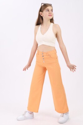 Wholesale Girls Linen Pants 6-14Y Flori 1067-22527 Оранжевый 