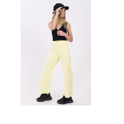 Wholesale Girls Linen Pants 7-14Y Flori 1067-22528 Жёлтый 