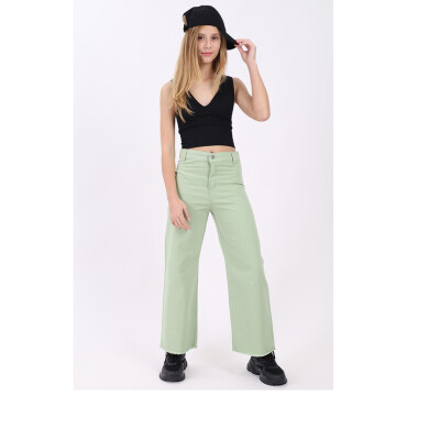 Wholesale Girls Linen Pants 7-14Y Flori 1067-22528 Зелёный 