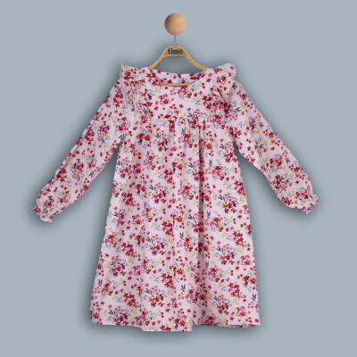 Wholesale Girls Long Sleeve Dress 2-5Y Timo 1018-TK4DÜ042241632 Пудра