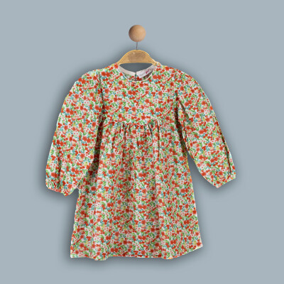 Wholesale Girls Long Sleeve Dress 2-5Y Timo 1018-TK4DÜ082241842 Киноварь