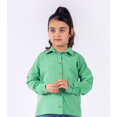 Wholesale Girls Long Sleeve Shirt 8-11Y Pafim 2041-Y23-3329 Зелёный 