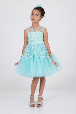 Wholesale Girls Partywear Dress 2-5Y Wizzy 2038-3534 Мятно-зеленый