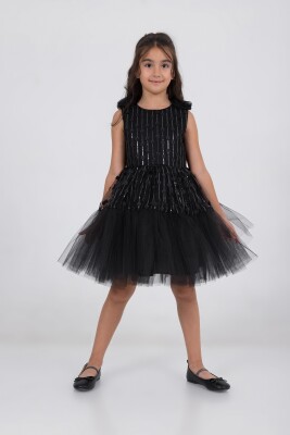 Wholesale Girls Partywear Dress 6-9Y Wizzy 2038-3533 Чёрный 