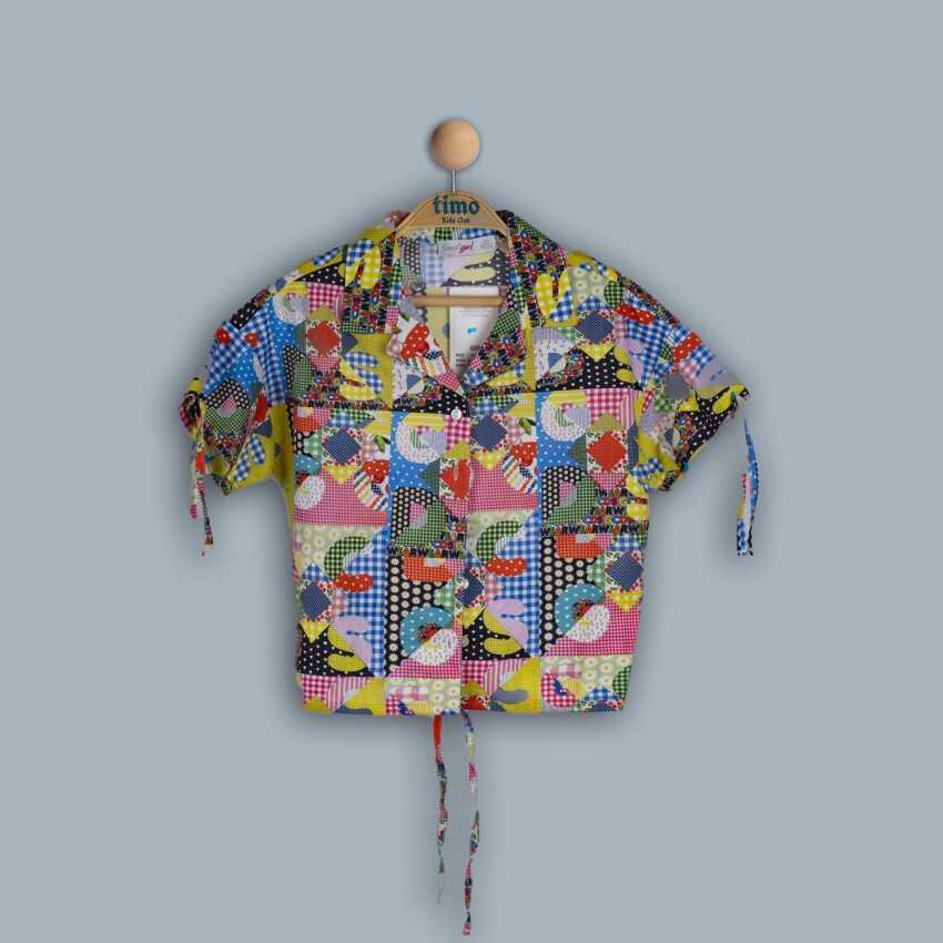 Wholesale Girls Patchwork Shirt 10-13Y Timo 1018-TK4DÜ012243604 - 1