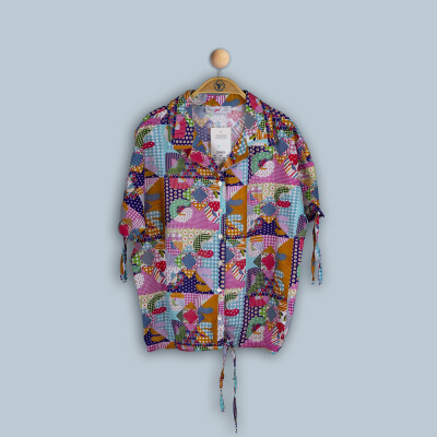 Wholesale Girls Patchwork Shirt 6-9Y Timo 1018-TK4DÜ012243603 - Timo
