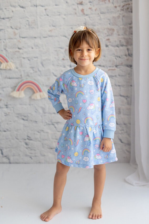 Wholesale Girls Patterned Dress 1-7Y Zeyland 1070-242Z1ETA32 - 1