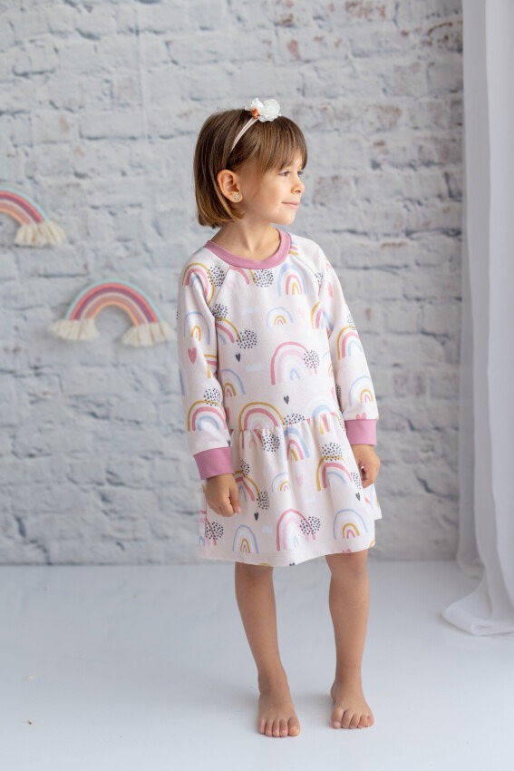 Wholesale Girls Patterned Dress 1-7Y Zeyland 1070-242Z1ETA32 - 2