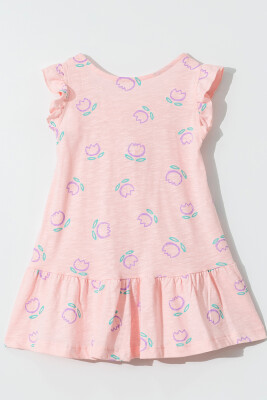 Wholesale Girls Patterned Dress 2-5Y Tuffy 1099-1252 Светло- розовый 