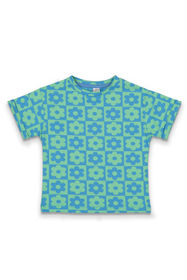 Wholesale Girls Patterned T-shirt 2-5Y Tuffy 1099-1981 Зелёный 