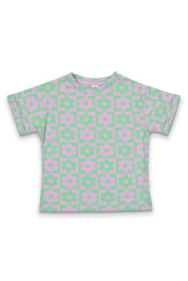 Wholesale Girls Patterned T-shirt 2-5Y Tuffy 1099-1981 - Tuffy