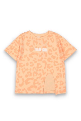 Wholesale Girls Patterned T-Shirt 6-9Y Tuffy 1099-9110 Орандево-розовый 