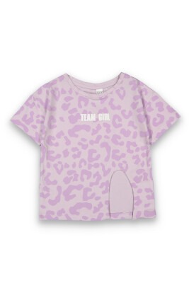 Wholesale Girls Patterned T-Shirt 6-9Y Tuffy 1099-9110 Лиловый 