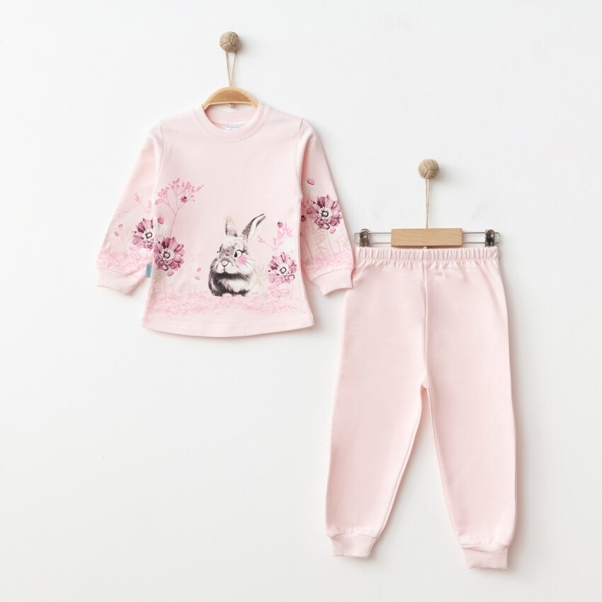 Wholesale Girls Patterned Tracksuit Set 2-4Y Hoppidik 2017-2371 - 2