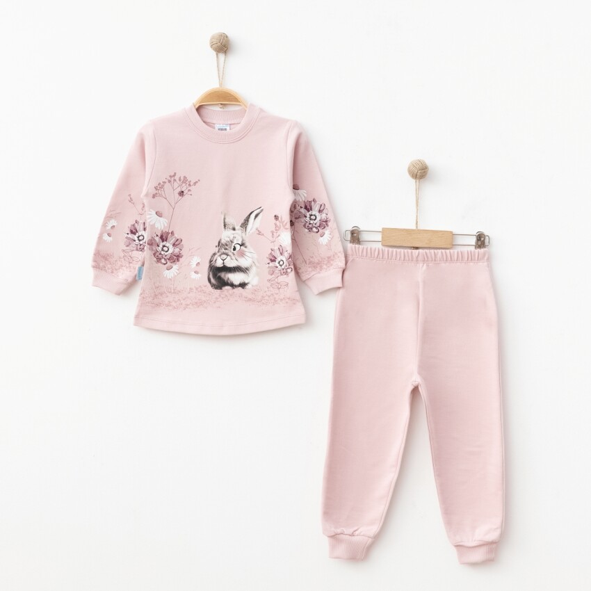 Wholesale Girls Patterned Tracksuit Set 2-4Y Hoppidik 2017-2371 - 4