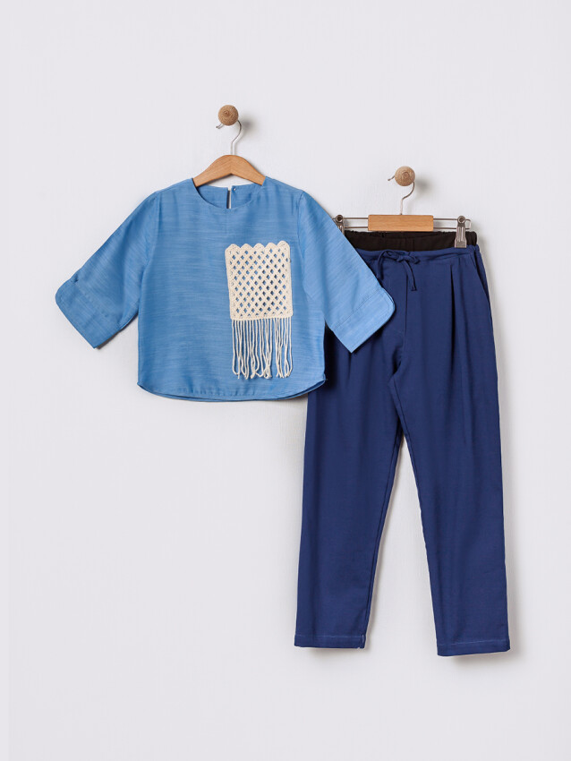 Wholesale Girls Pleated Trousers Set 11-14Y Pafim 2041-2025Y1040 - 4