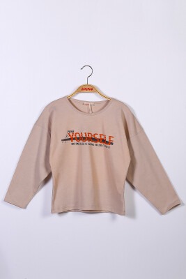 Wholesale Girls Printed Long Sleeve T-Shirt 4-12Y Zeyland 1070-221Z2LPY65 Бежевый 