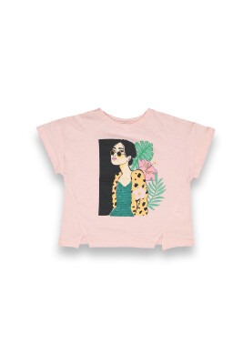Wholesale Girls Printed T-shirt 10-13Y Tuffy 1099-9153 Светло- розовый 