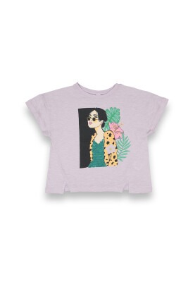 Wholesale Girls Printed T-shirt 10-13Y Tuffy 1099-9153 Светло-лиловый 