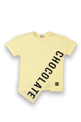 Wholesale Girls Printed T-Shirt 10-13Y Tuffy 1099-9158 Светло-жёлтый 
