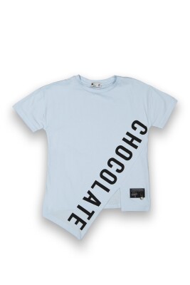 Wholesale Girls Printed T-Shirt 10-13Y Tuffy 1099-9158 Льдисто-голубая