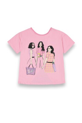 Wholesale Girls Printed T-shirt 10-13Y Tuffy 1099-9159 Розовый 